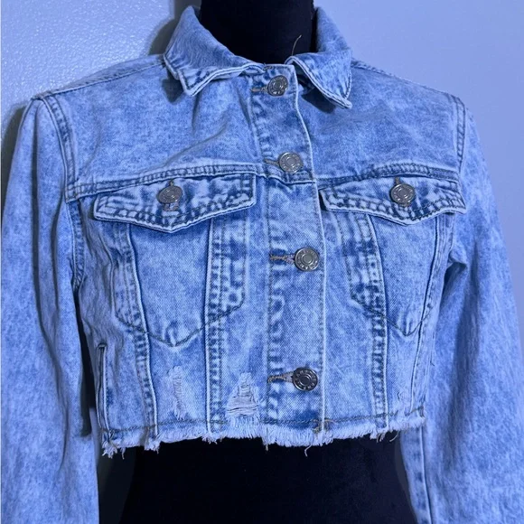 Light blue short denim jacket Size S - Picture 4 of 7